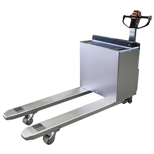 Stainless Steel Powered Pallet Truck (1) Stainless Steel Powered Pallet Truck Tank Mover